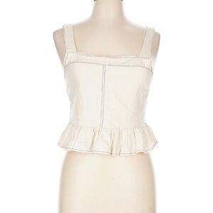 PacSun Cream Ruffle Hem Blouse